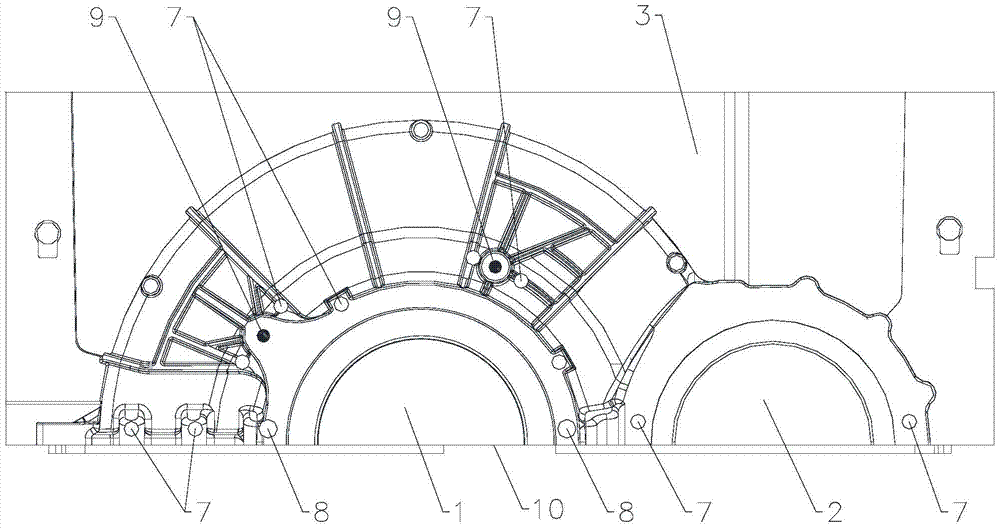 Gear box mold for locomotive driving device