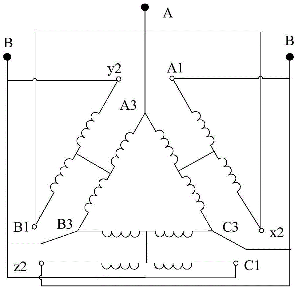 6/8/12-pole single-winding three-speed asynchronous motor stator winding mode