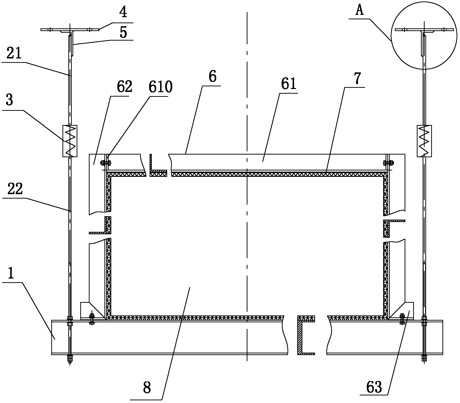 A spring rubber vibration-isolation hanger for vibration and noise reduction of heating and ventilation pipes