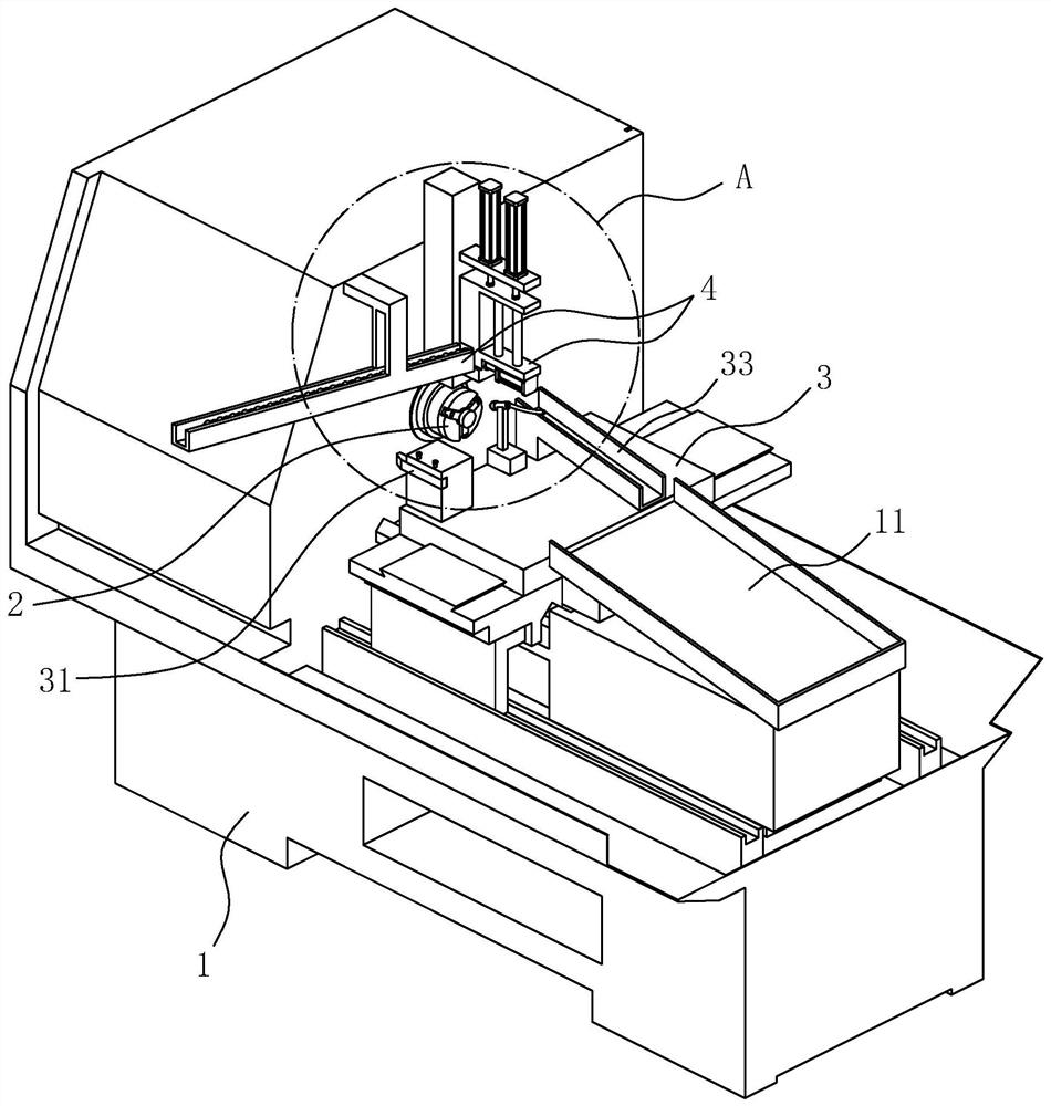 A kind of numerical control machine tool with material guide