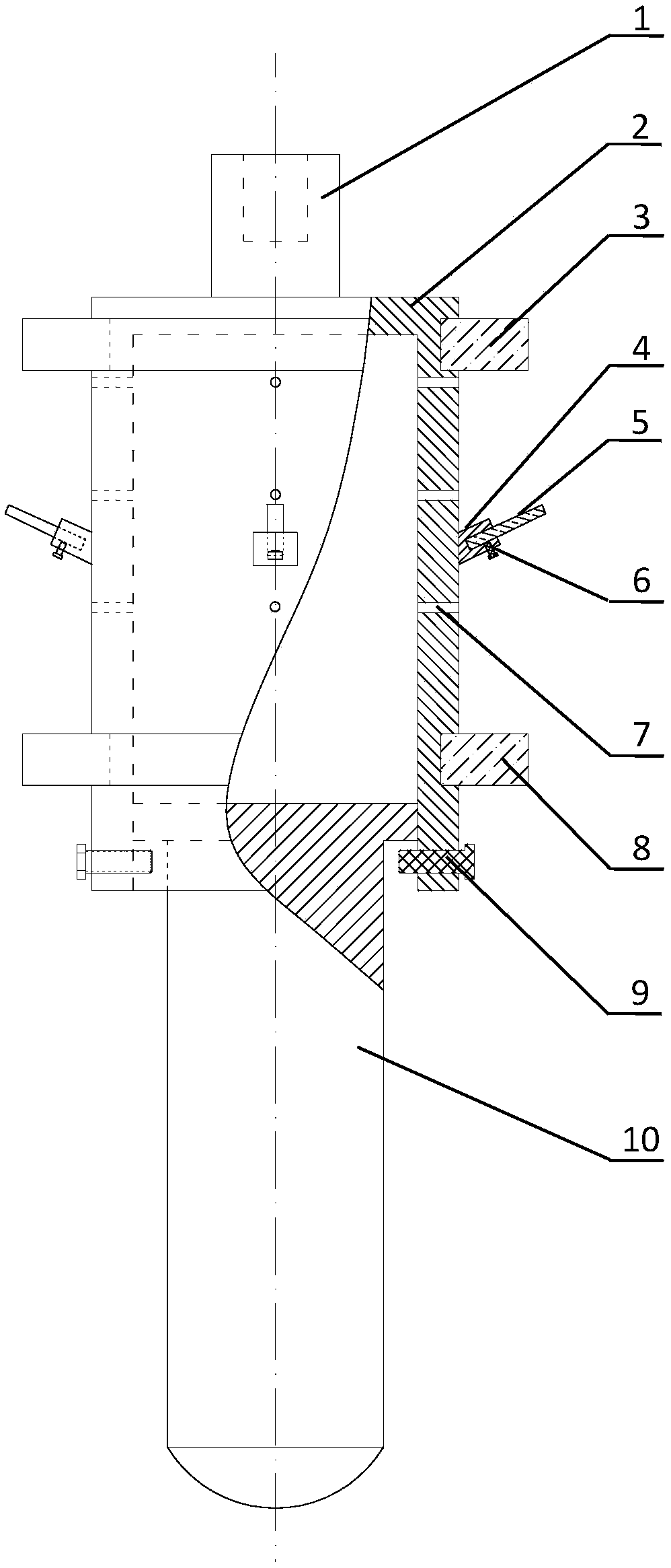 Hole bottom fixing device of deformed measuring rod in rock borehole