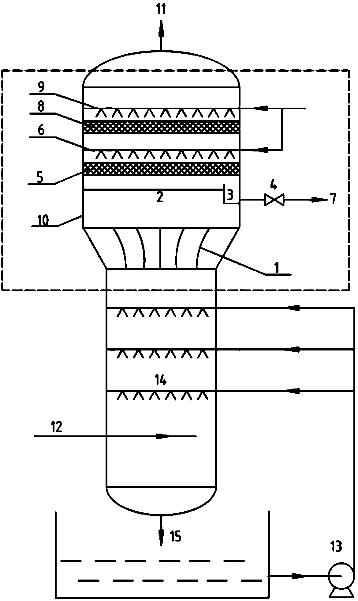 Desulfurization absorption tower for removing 'gypsum rain' in flue gas desulfurization of coal-fired boiler