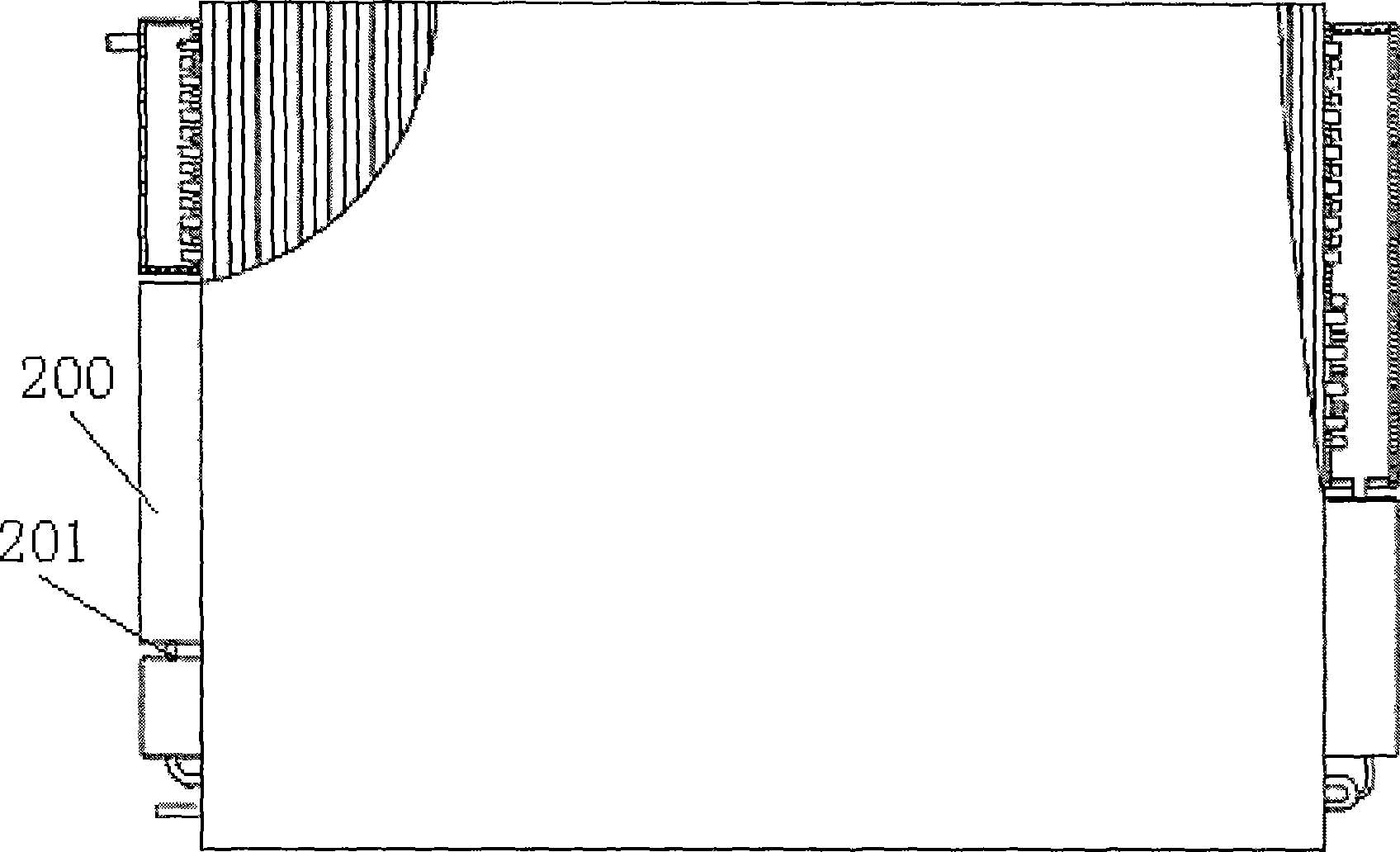 Vapor-liquid separation method for vertical condenser and condenser