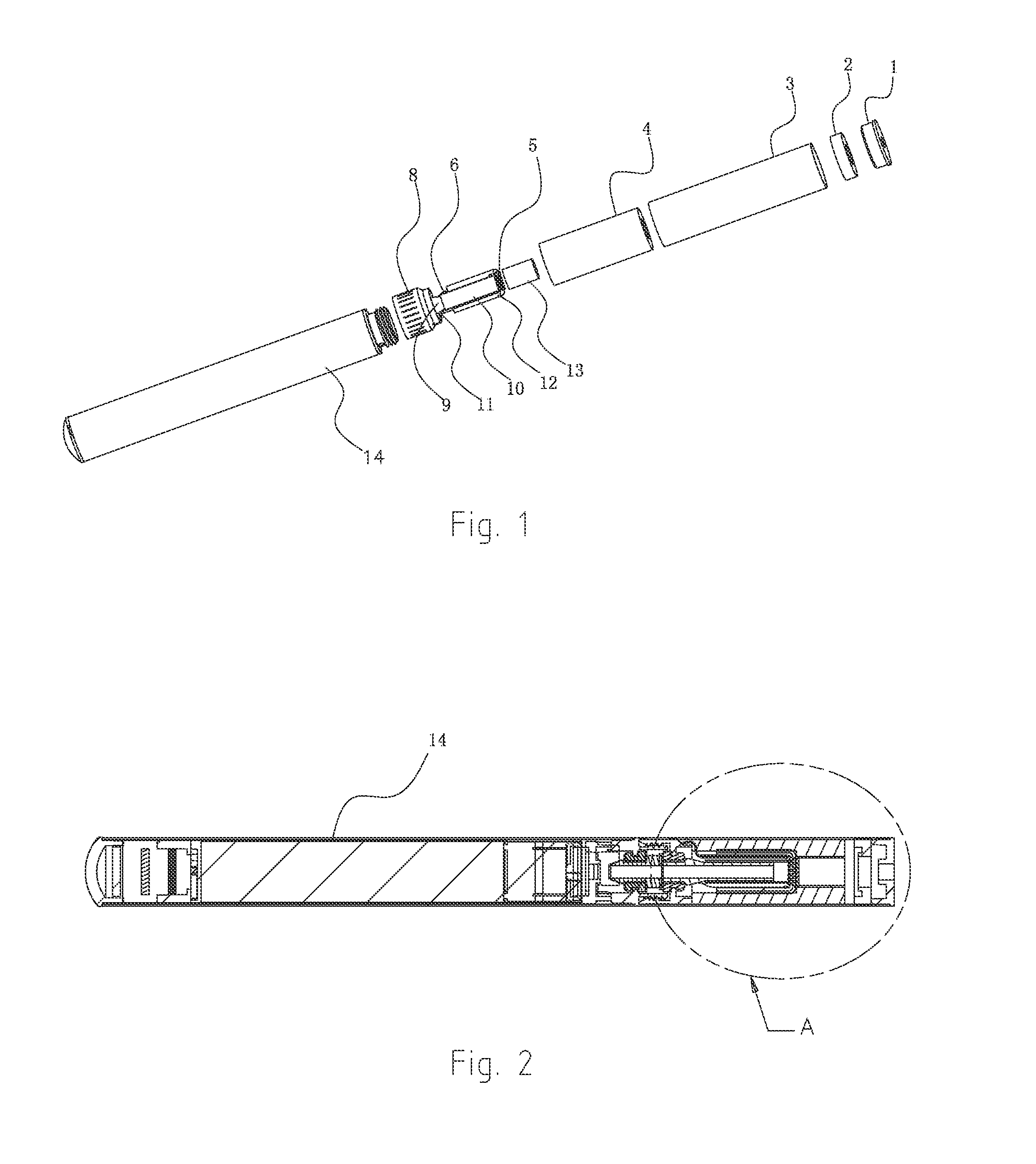 Electronic cigarette for convenient battery charging and atomizer starting