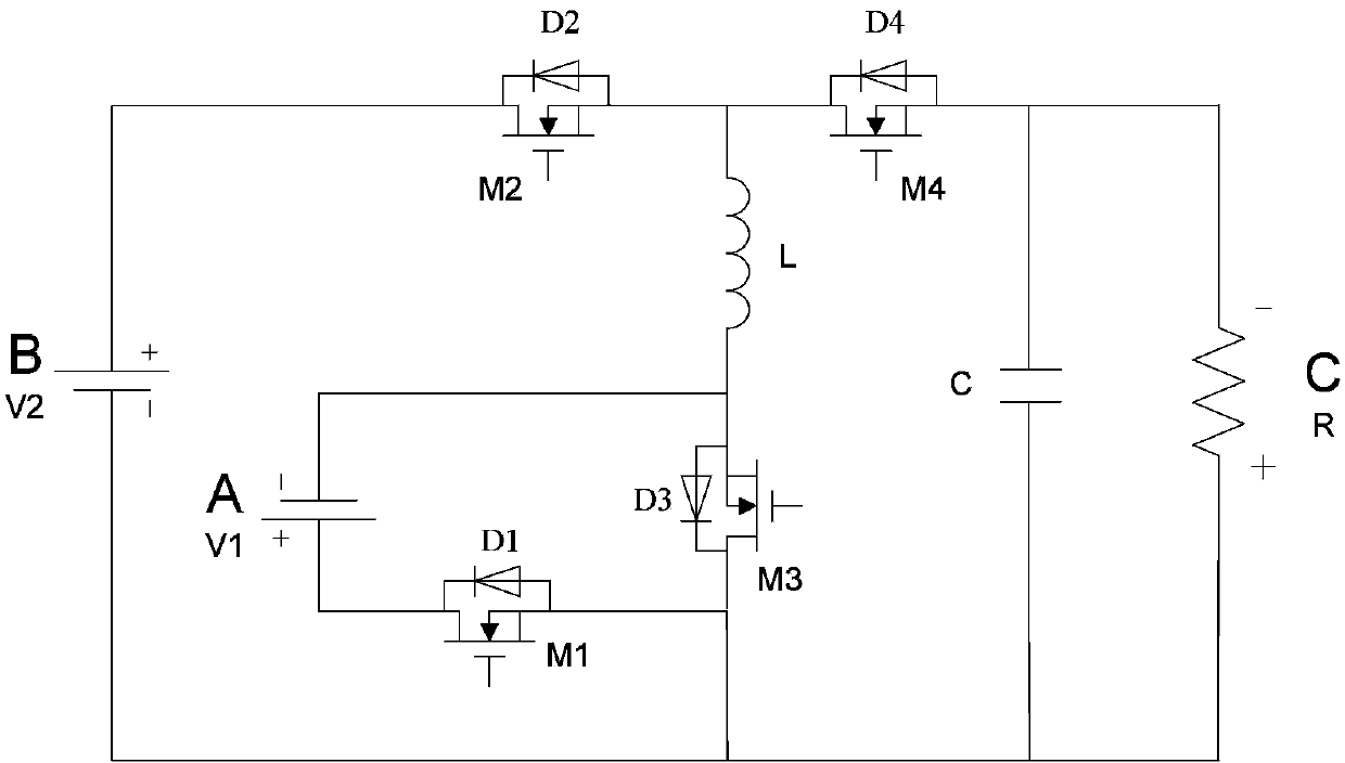 Bidirectional double-input BUCK/BUCKBOOST dc converter and power distribution method thereof