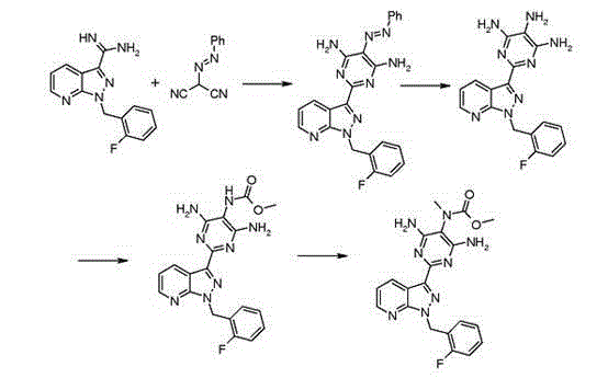 Synthesis method of 1-(2-fluorobenzyl)-1H-pyrazolo[3,4-b]pyridyl-3-formamidine hydrochloride