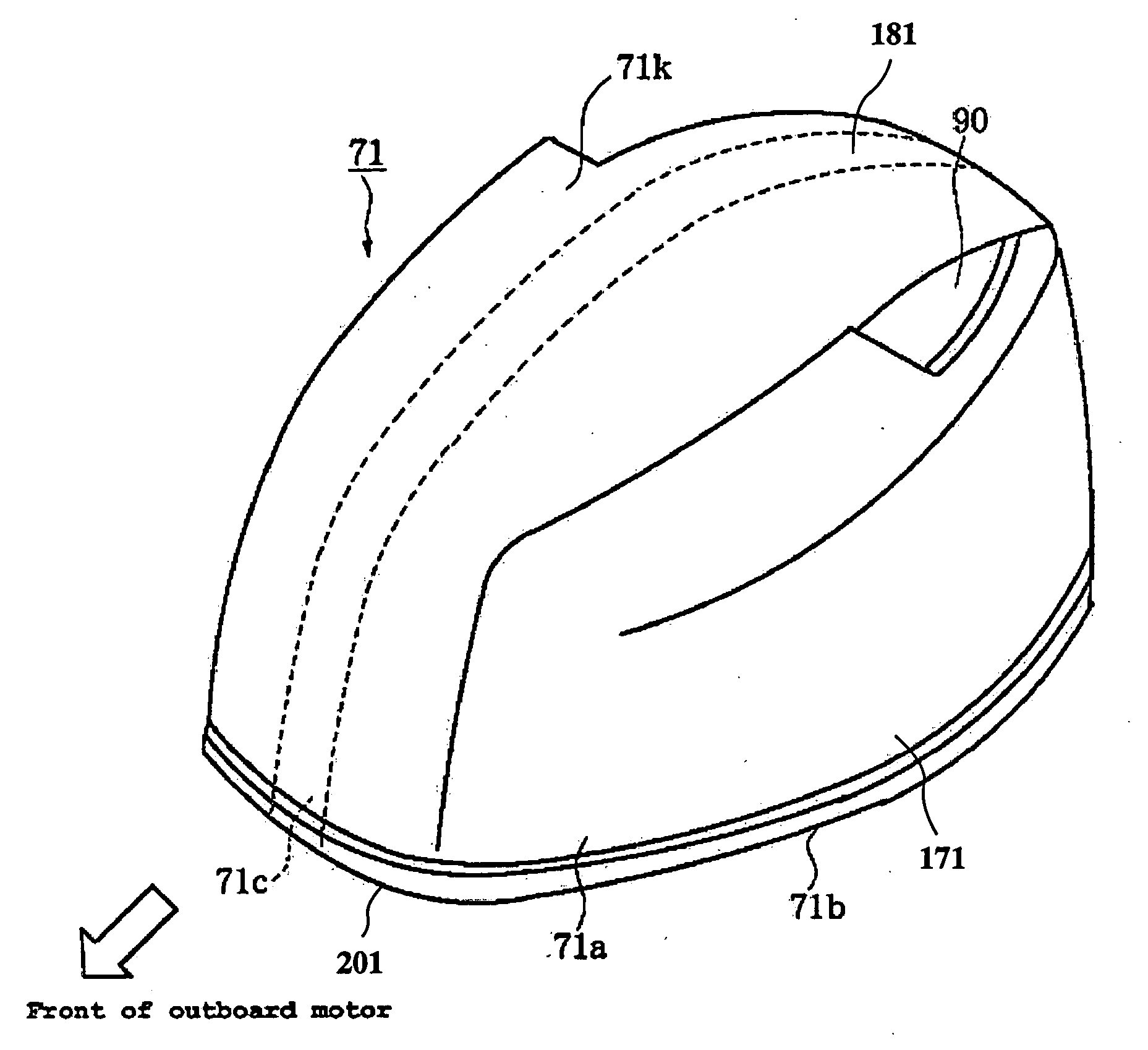 Top cowl for outboard motor and mold for forming top cowl