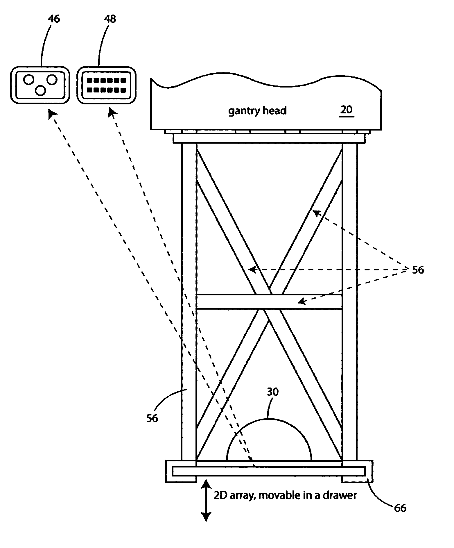 Rotationally symmetrical coherent verification phantom (virtual patient) with a flat detector disposed on a rotary axis integrated in a multi purpose QC-accessory