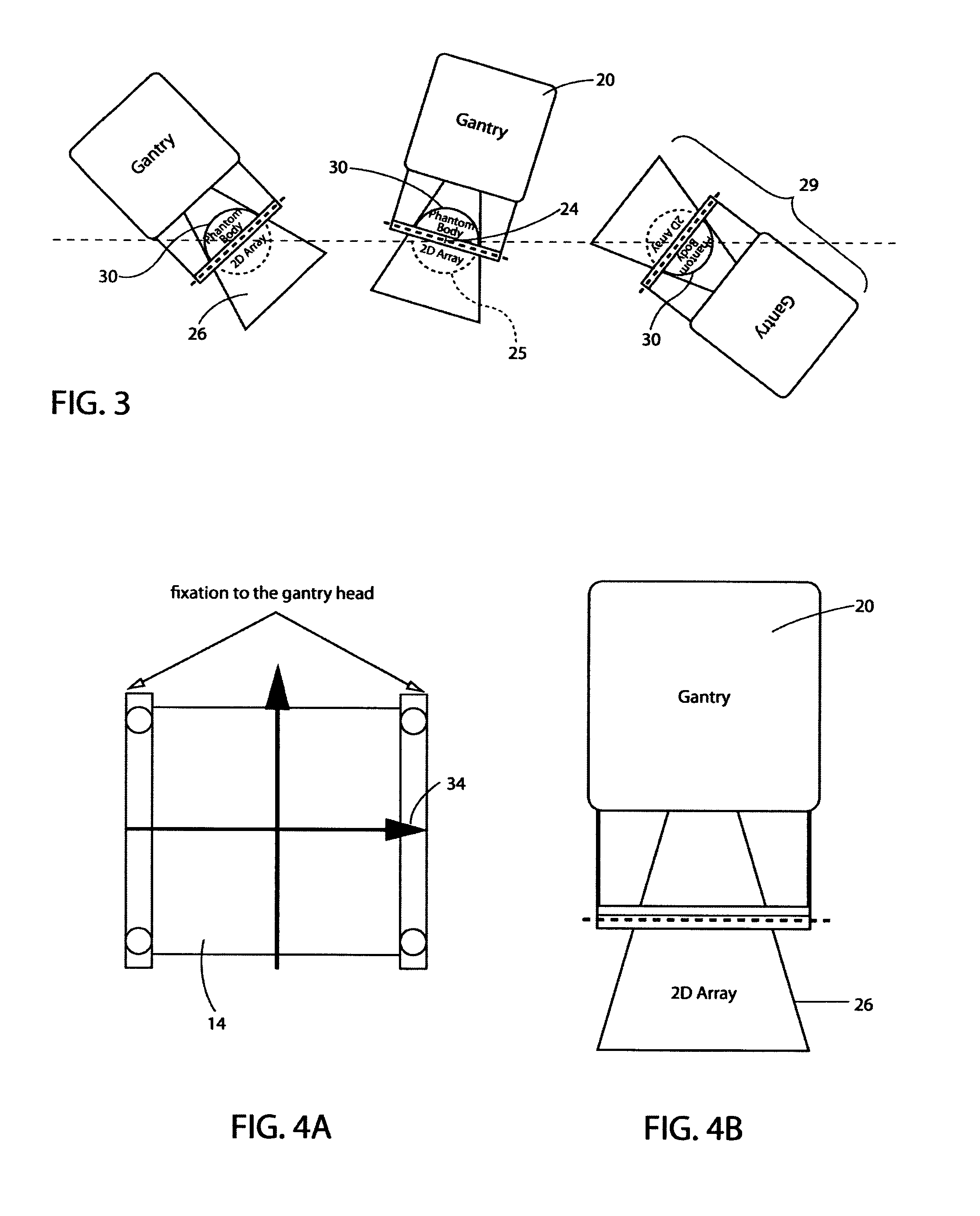 Rotationally symmetrical coherent verification phantom (virtual patient) with a flat detector disposed on a rotary axis integrated in a multi purpose QC-accessory