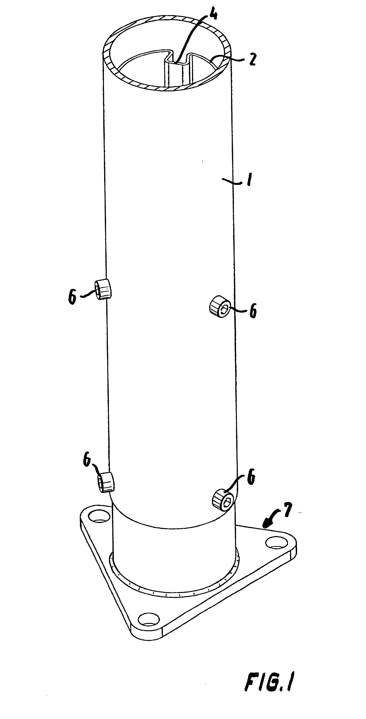 Means of mounting and adjusting telescopic metal tubes