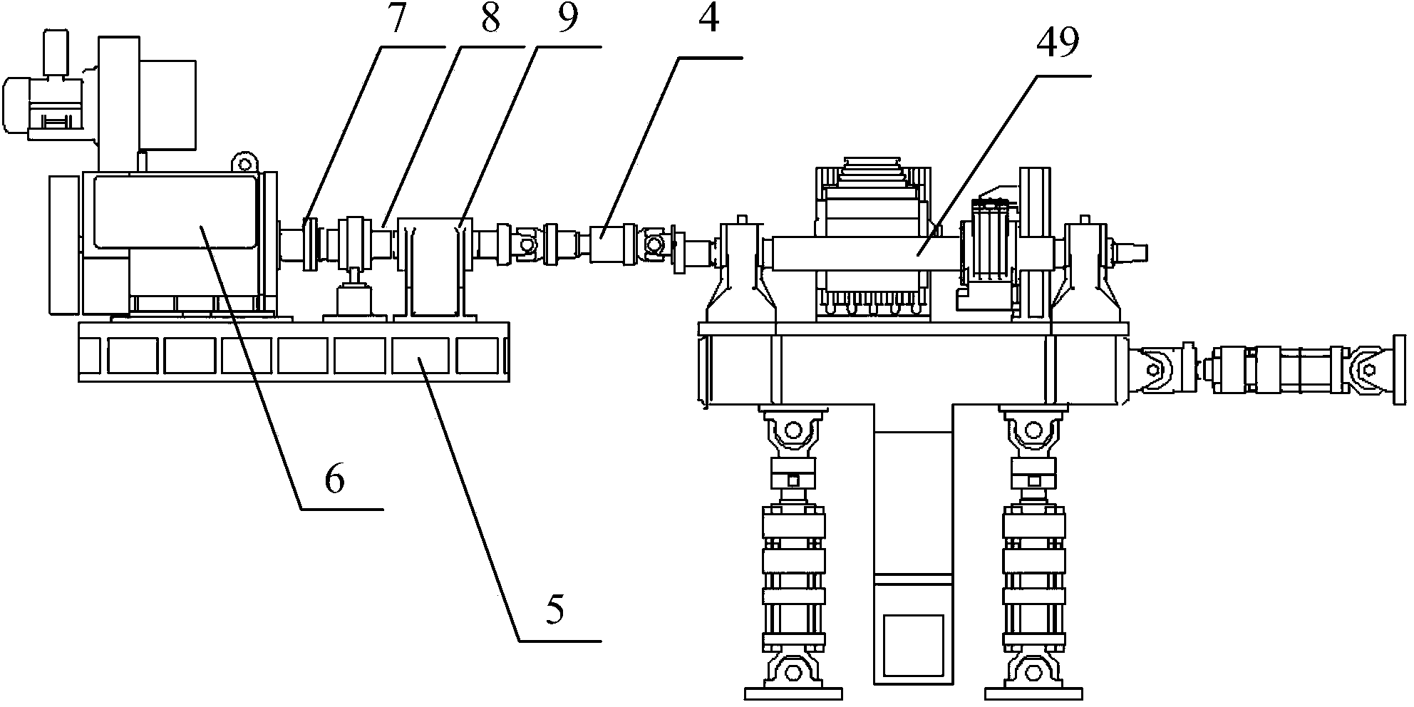 Reliability test bench of two-body six-dimensional vibration drive train assembly for high-speed motor train unit