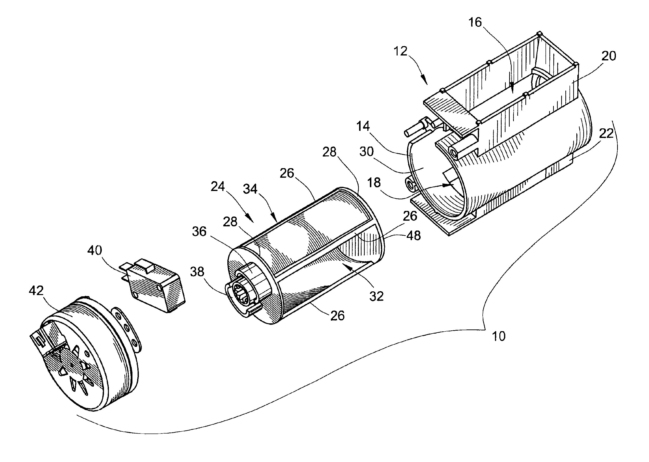 Flow-through rotary damper providing compartment selectivity for a multi-compartment refrigerator