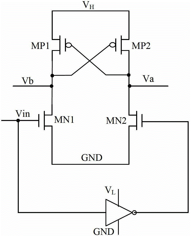 Single power electric level shift circuit with digital filtering function