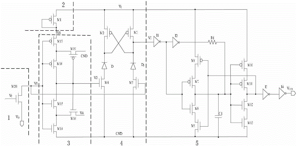 Single power electric level shift circuit with digital filtering function