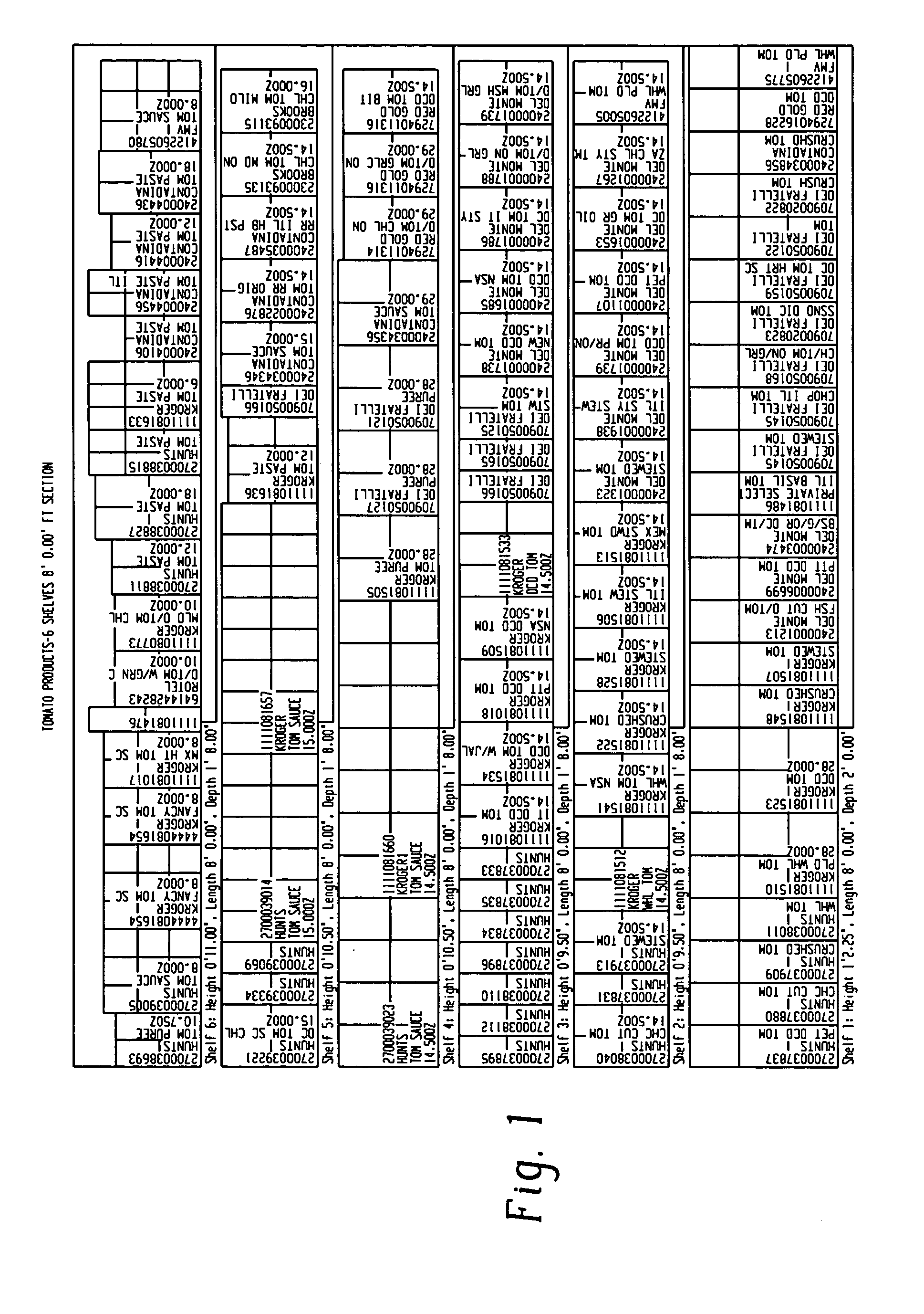 System and method for mapping of planograms