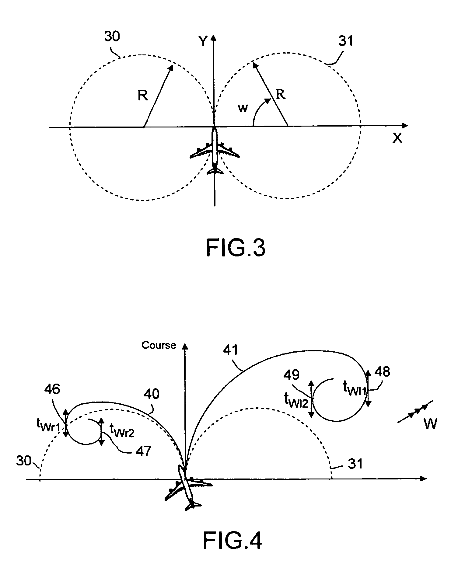 Method of indicating the lateral manoeuvre margins on either side of the flight plan path of an aircraft