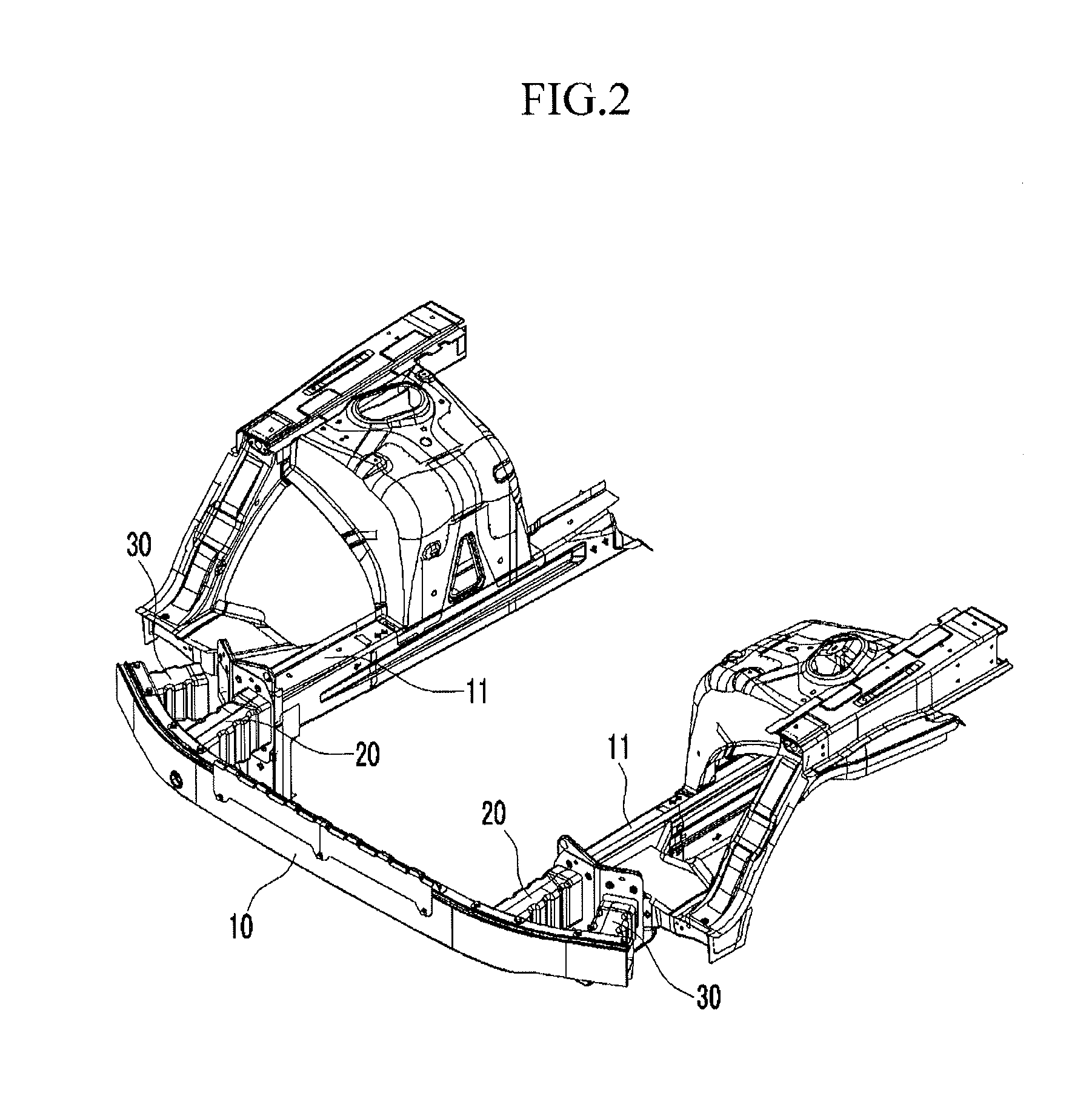 Impact absorbing device for vehicle