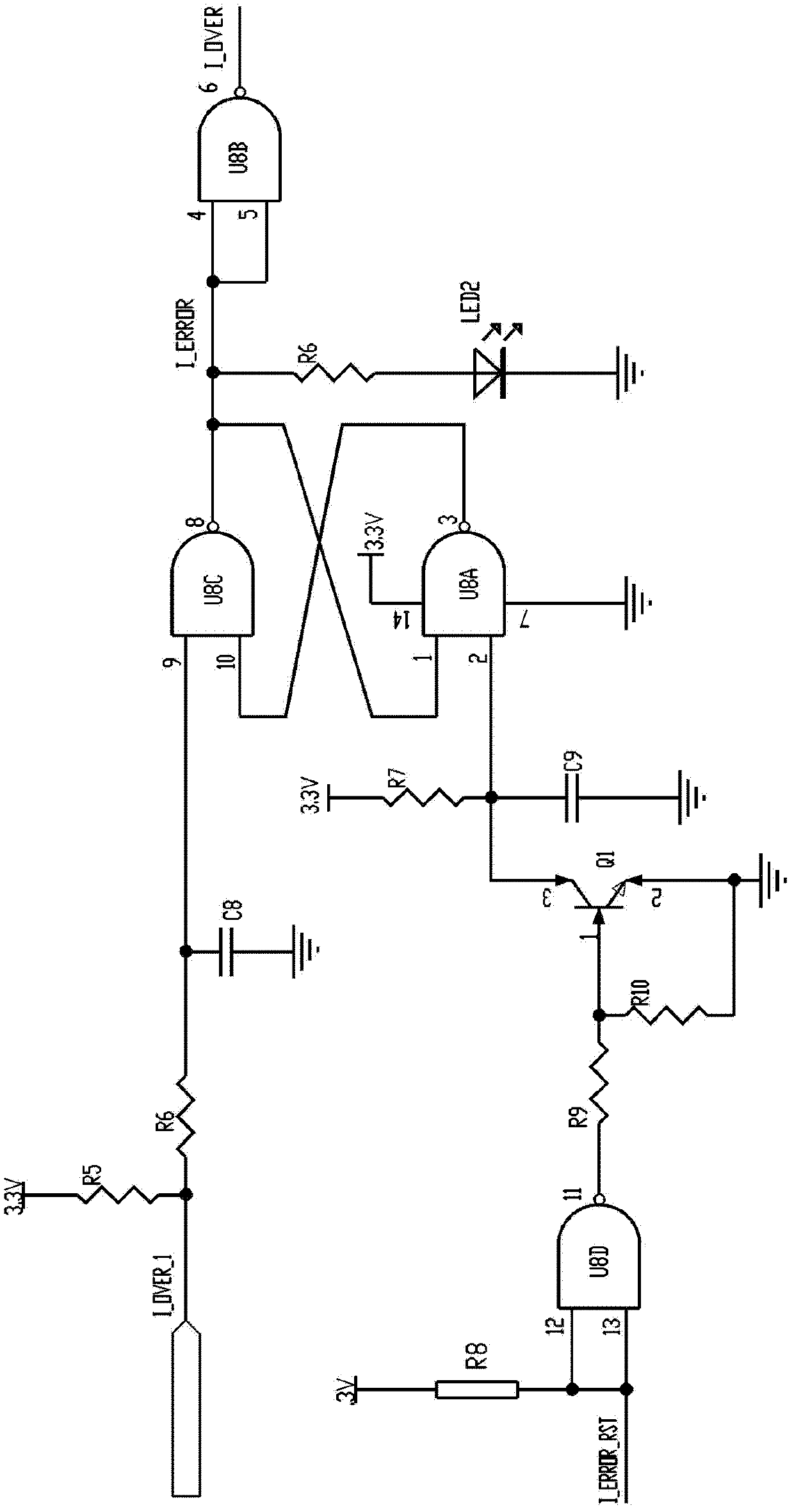 Overcurrent protection circuit of electric drive controller for electric vehicle