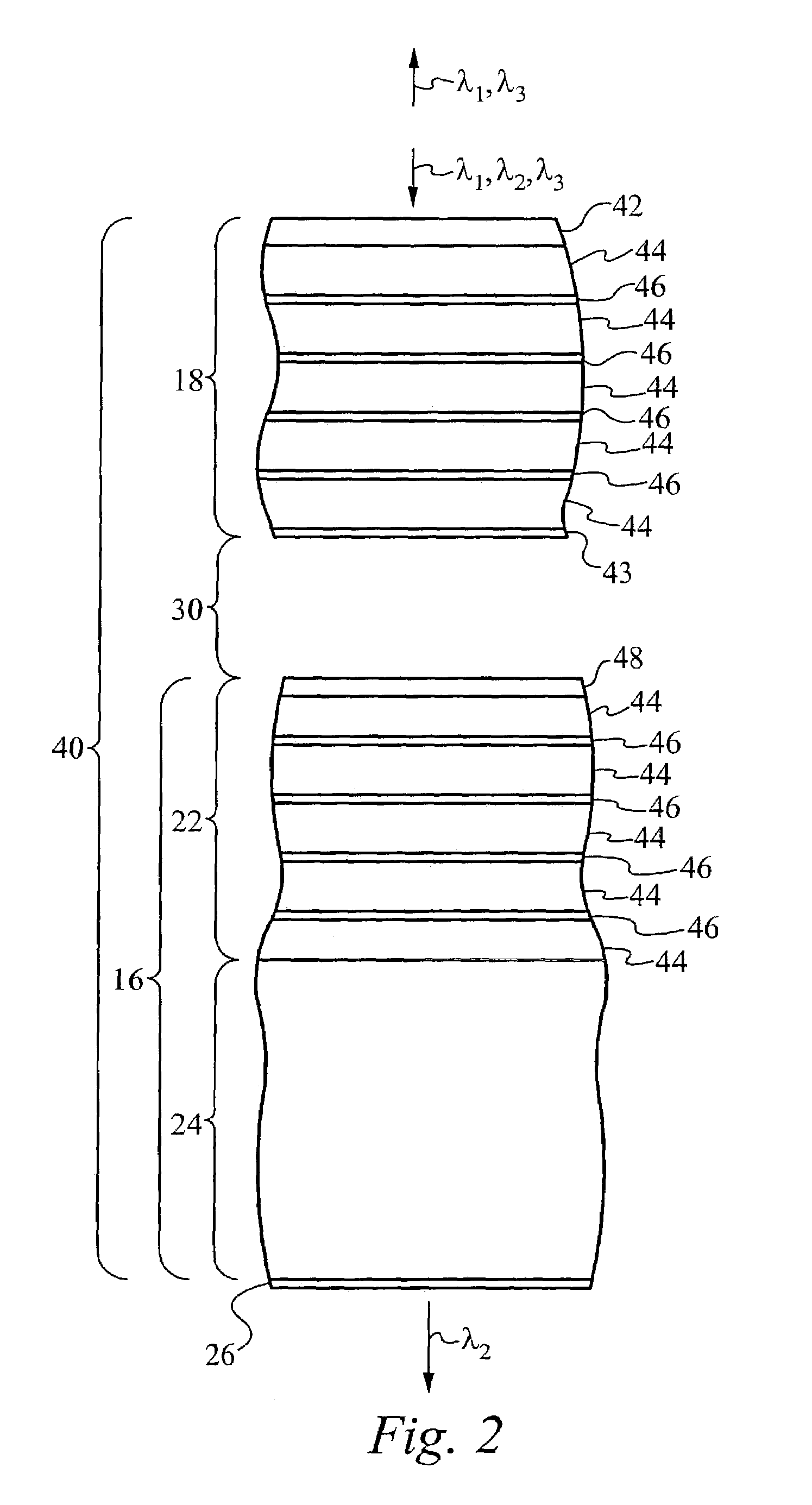 Fabry-Perot interferometer including membrane supported reflector