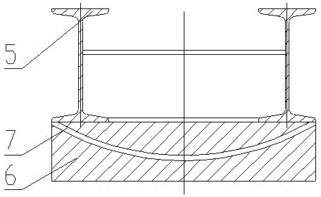 A steel truss girder bridge beam transport flat car