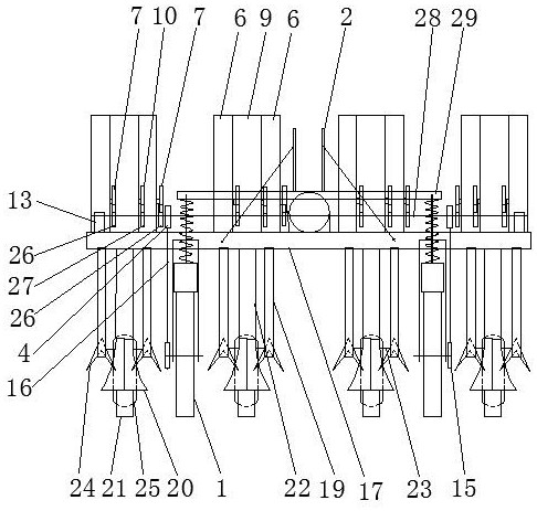 Buckwheat deep and shallow row sowing machine and sowing weed prevention method thereof