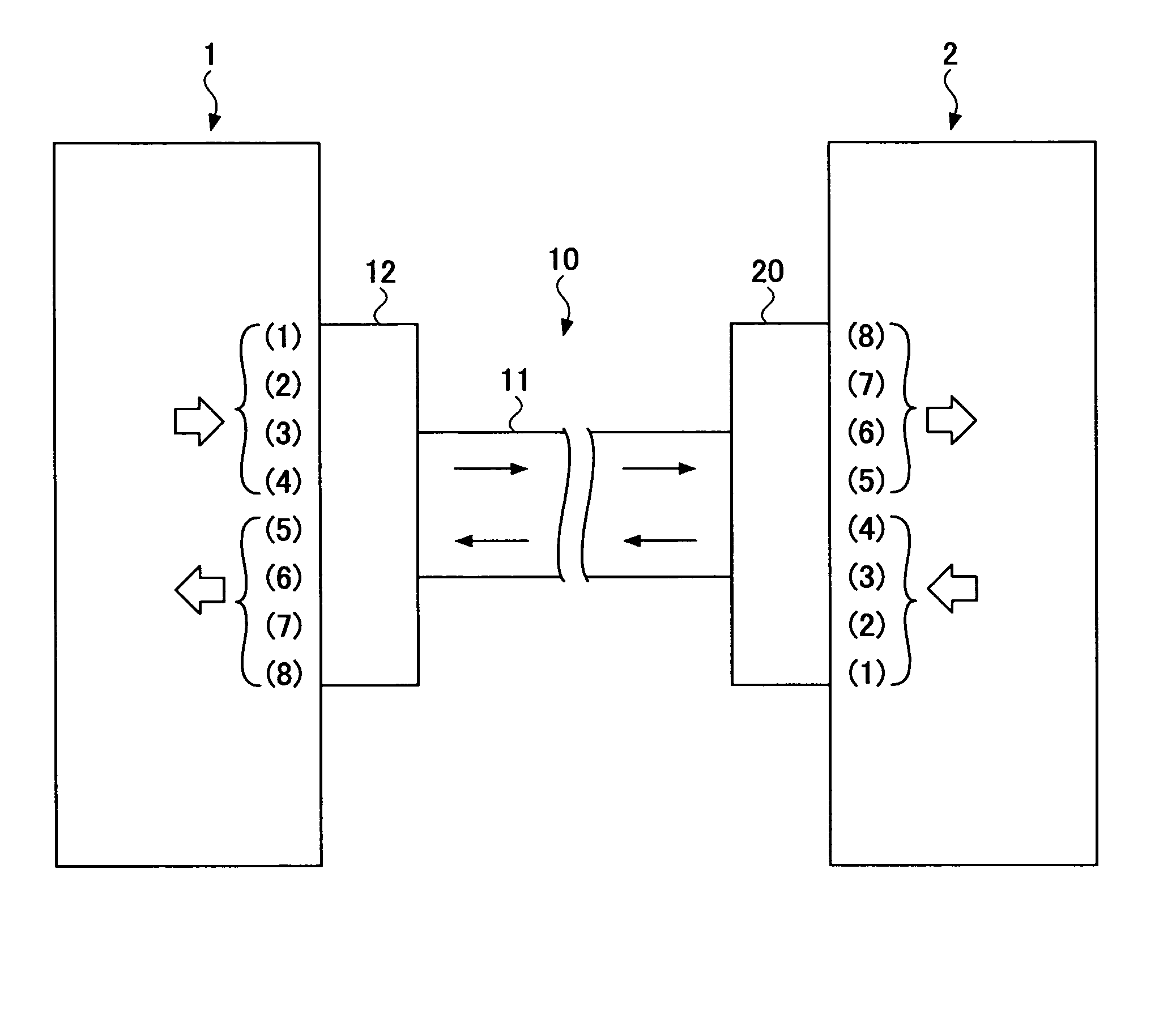 Balanced transmission cable connector