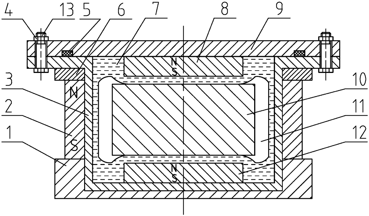 A non-filled magnetic liquid first-order buoyancy principle shock absorber