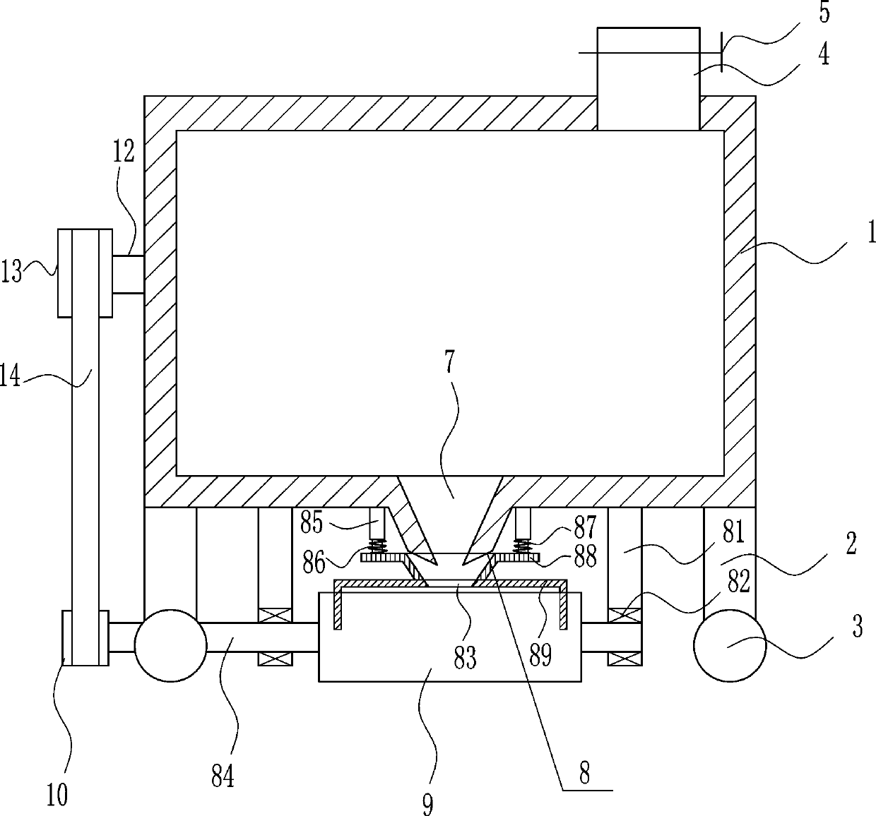 Novel zebra crossing drawing device for road facility