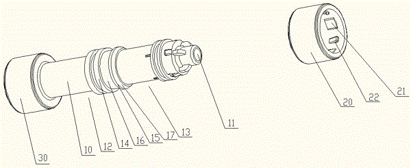 A spool of a three-position three-way valve