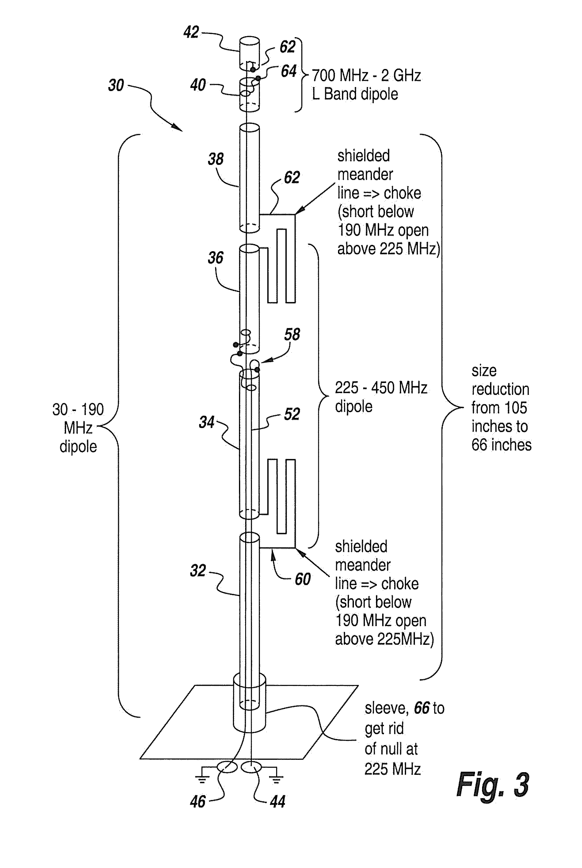 Broadband whip antenna