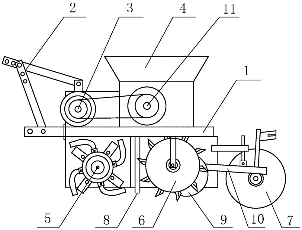 Steering wheel type no-tillage and precise sterilizing seeder for maize