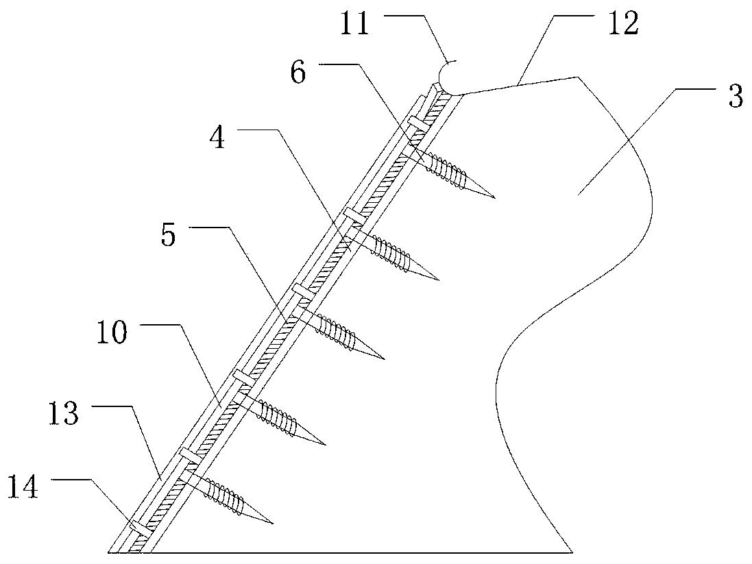 High-speed highway slope reinforcement and drainage device