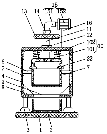 Raw material filtering device for new material manufacturing