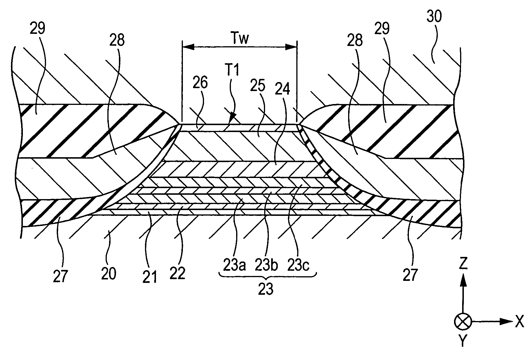 Magnetoresistive sensor containing self-pinned layer