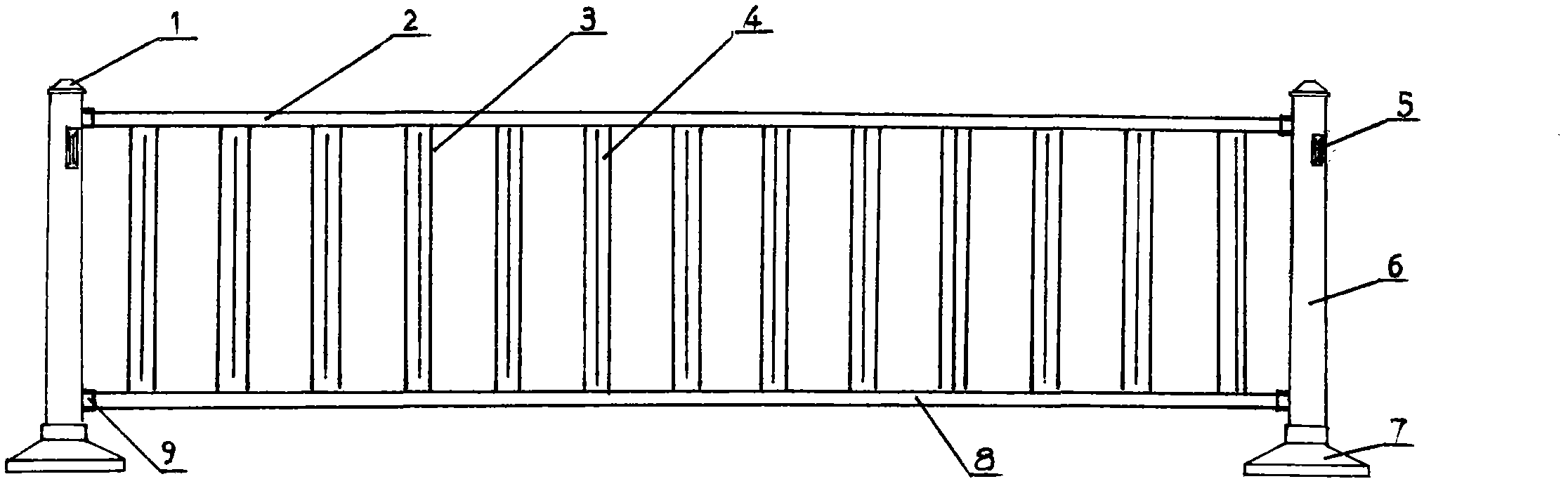 Anti-colliding and buffering luminous safety barrier of road