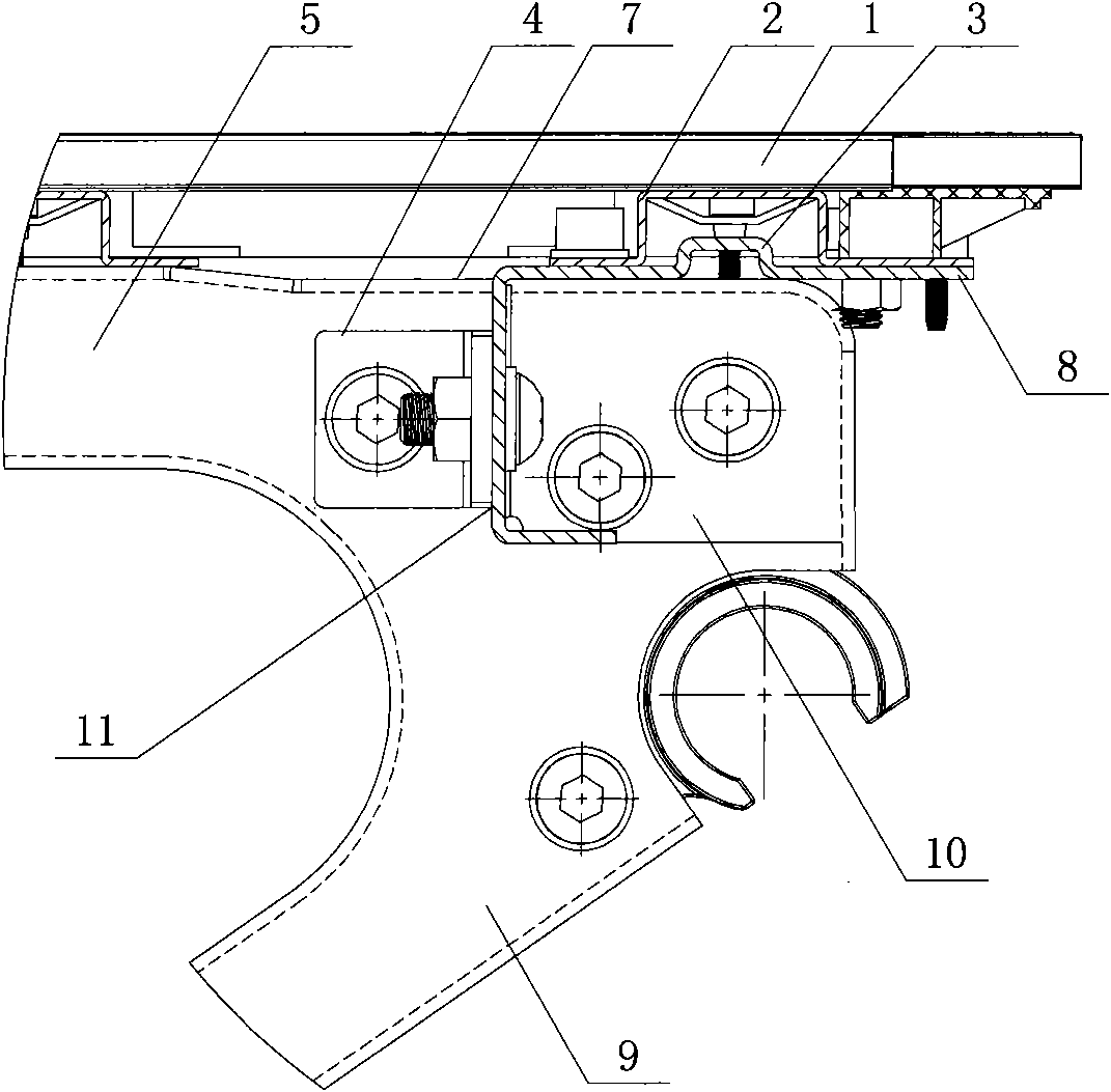 Front end assembly structure of stainless steel staircase step