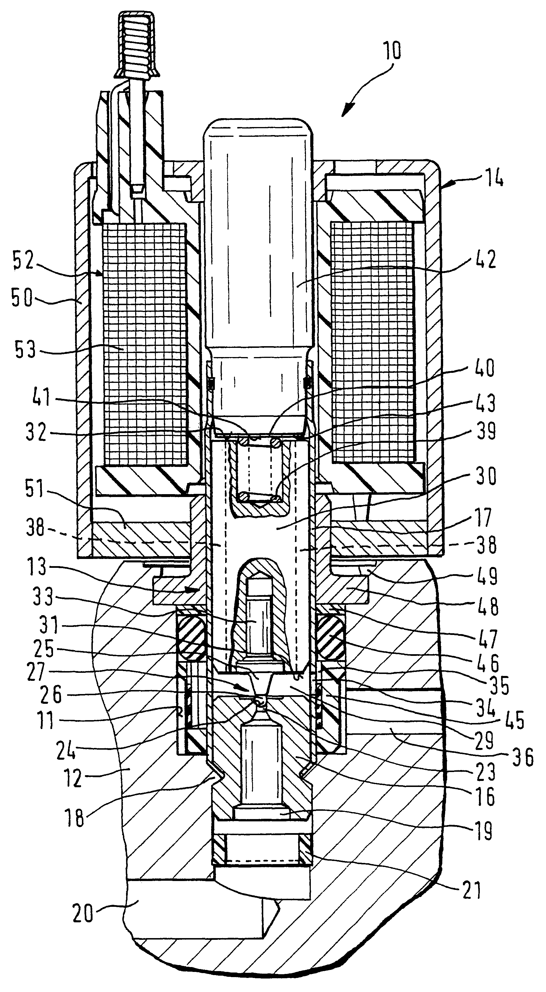 Electromagnetically actuated valve, especially for hydraulic braking systems in motor vehicles