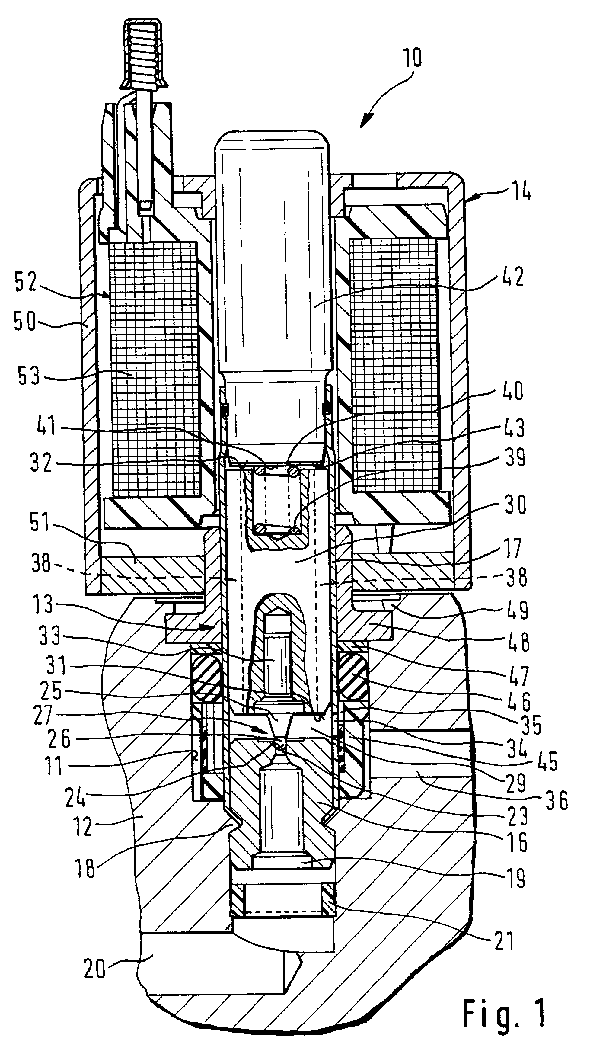 Electromagnetically actuated valve, especially for hydraulic braking systems in motor vehicles