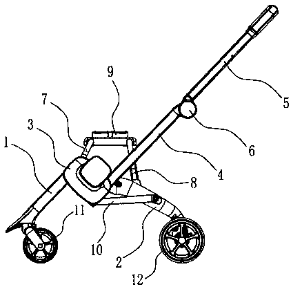 Folding frame of baby stroller