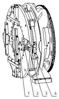 Offset driving heavy-load pneumatic four-jaw chuck