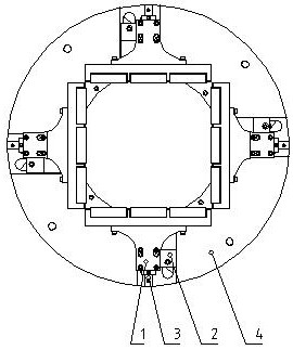 Offset driving heavy-load pneumatic four-jaw chuck