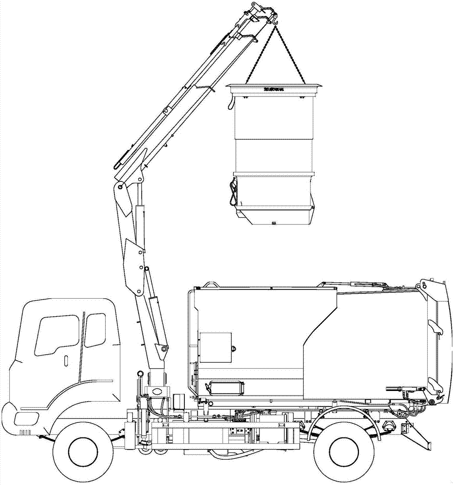 Bucket overturning and bucket stopping linkage mechanism for straight arm bucket hoisting vehicle