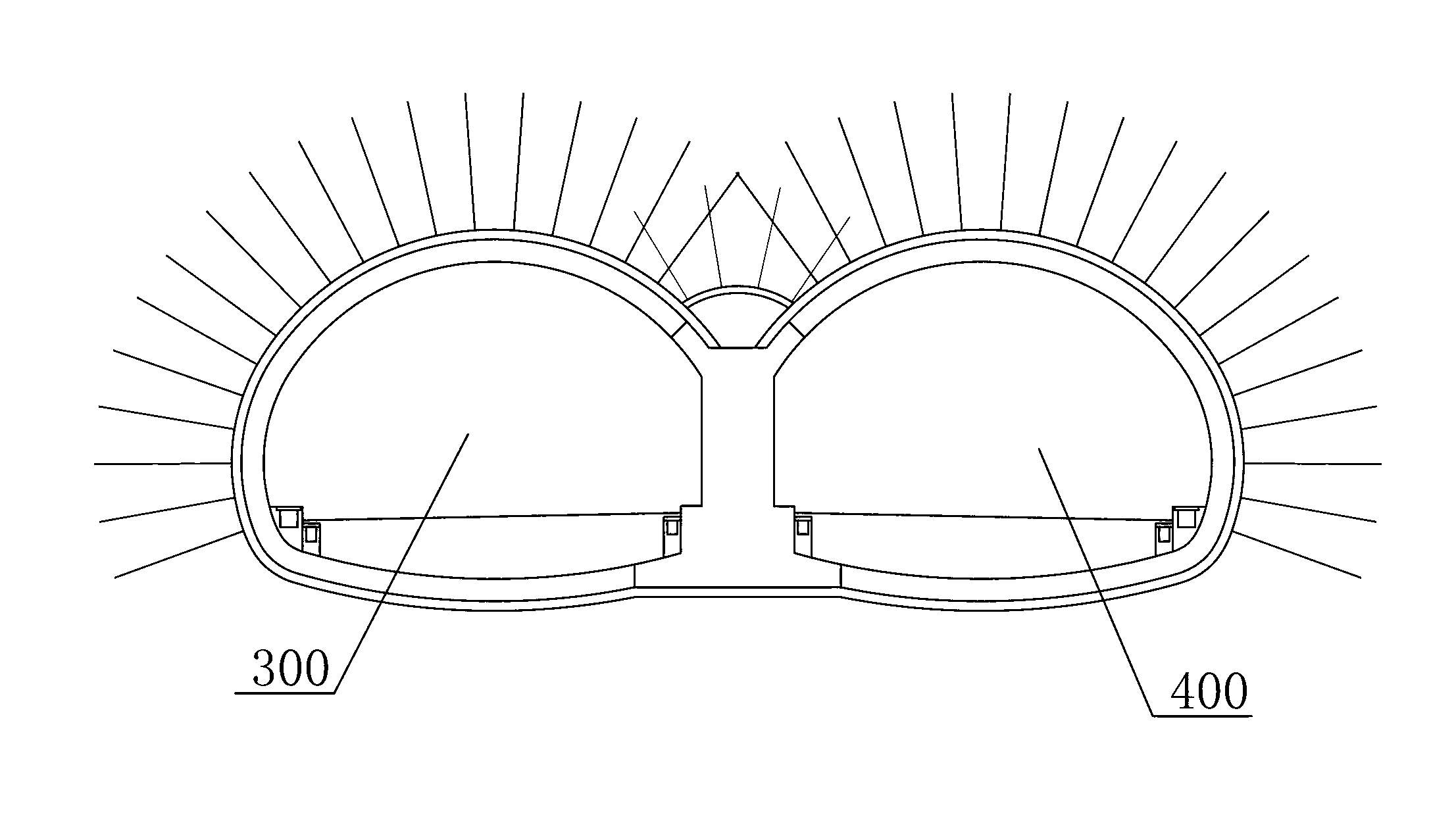 Construction method for integral straight middle wall type double-arch tunnel