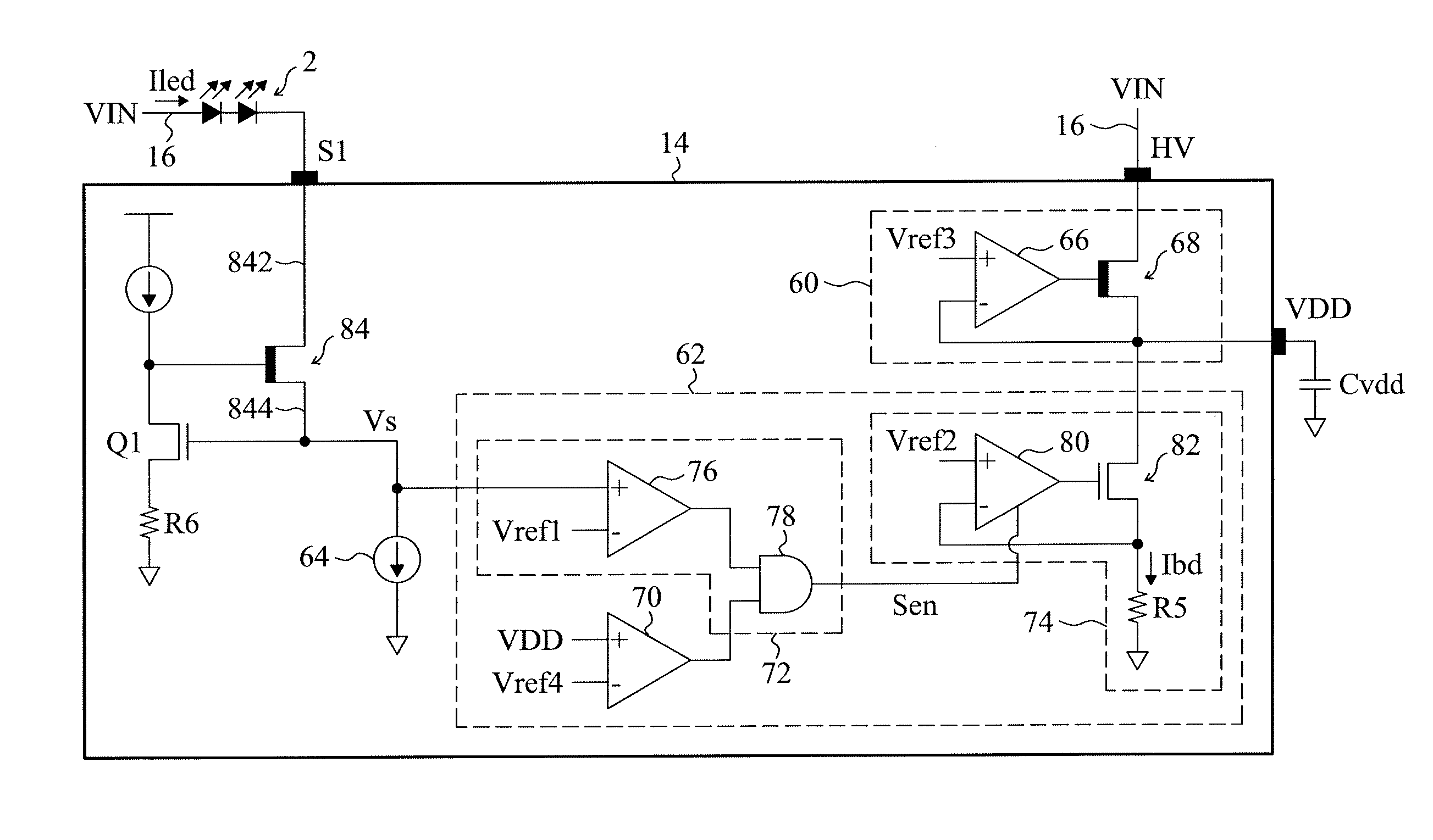 Linear LED driver and control method thereof