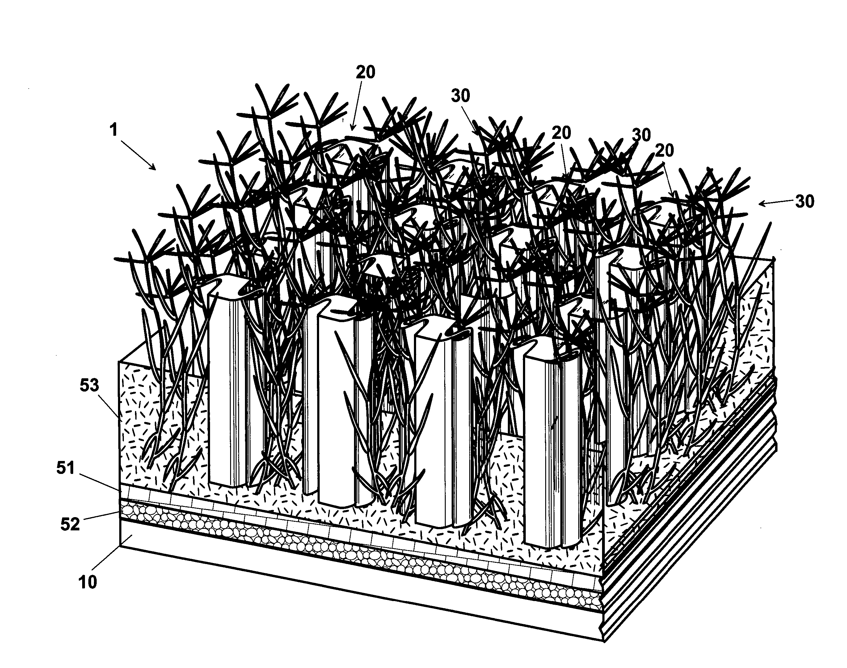 Mixed turf and method for its production