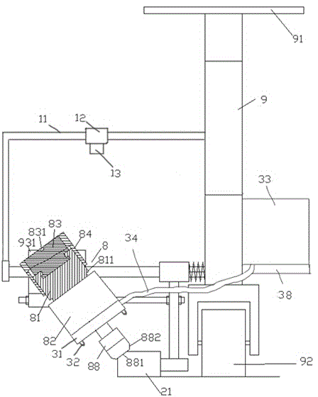 Garden road trimming device for falling dust through atomizing sprayer and use method thereof