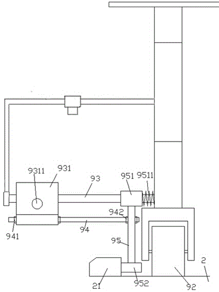 Garden road trimming device for falling dust through atomizing sprayer and use method thereof