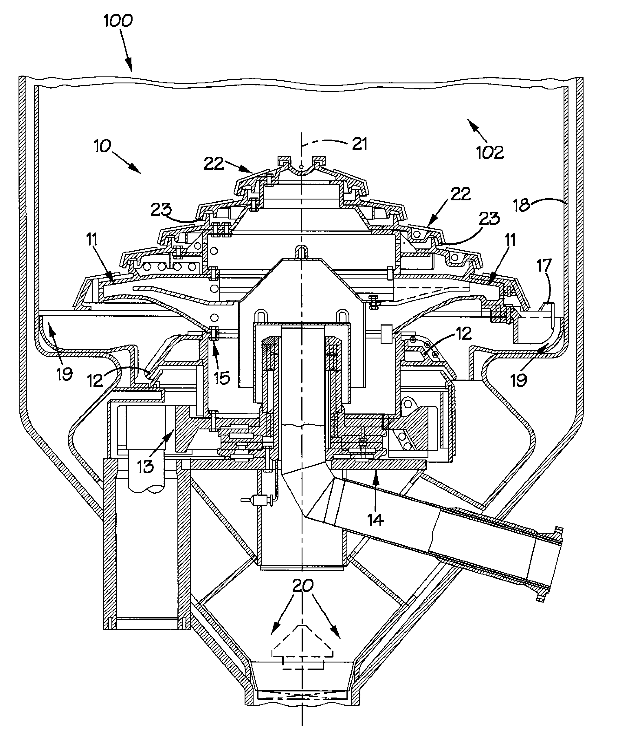 Rotary plough for gasifiers