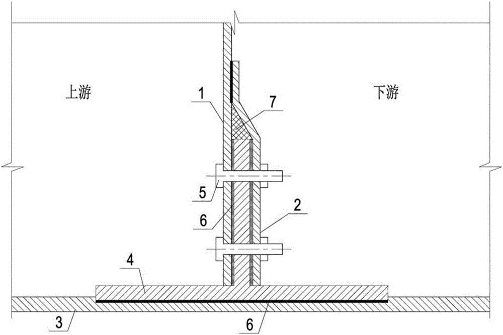 Vertical copper sealing rod and horizontal rubber waterstop connecting method