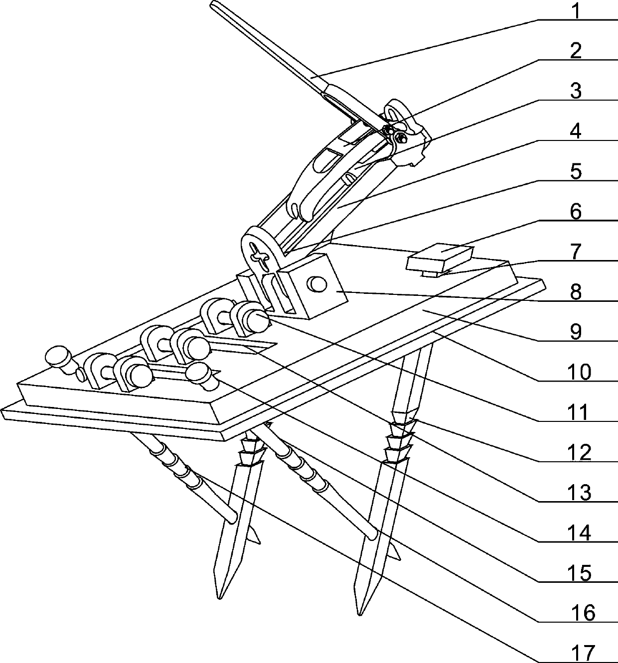 Traction, fixing and self-locking device capable of realizing multi-level protection and application thereof